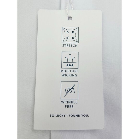 Lucky Brand slim Fit Stretch Size 14-14.5 32/33 Small Mens White L/S Shirt NWT - Picture 5 of 11